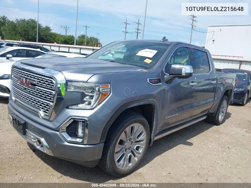 2020 GMC Sierra 1500 4Wd Short Box Denali VIN: 1GTU9FEL0LZ215648 Lot: 40402089