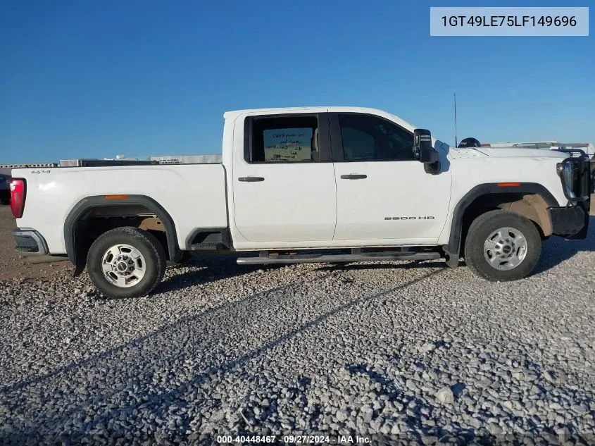 2020 GMC Sierra 2500Hd 4Wd Standard Bed VIN: 1GT49LE75LF149696 Lot: 40448467