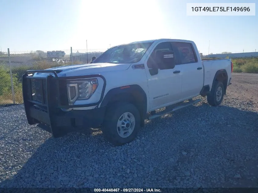 2020 GMC Sierra 2500Hd 4Wd Standard Bed VIN: 1GT49LE75LF149696 Lot: 40448467