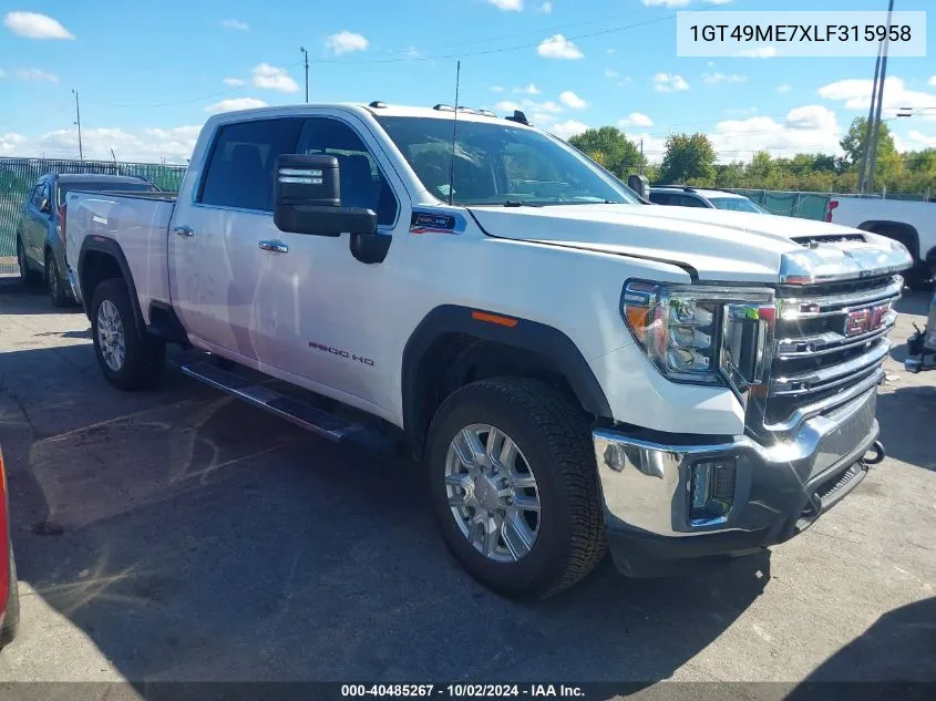 2020 GMC Sierra 2500Hd 4Wd Standard Bed Sle VIN: 1GT49ME7XLF315958 Lot: 40485267