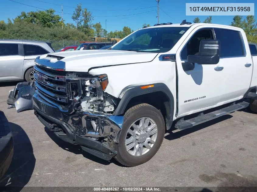 2020 GMC Sierra 2500Hd 4Wd Standard Bed Sle VIN: 1GT49ME7XLF315958 Lot: 40485267