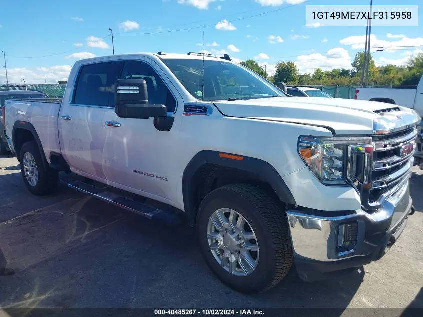 2020 GMC Sierra 2500Hd 4Wd Standard Bed Sle VIN: 1GT49ME7XLF315958 Lot: 40485267