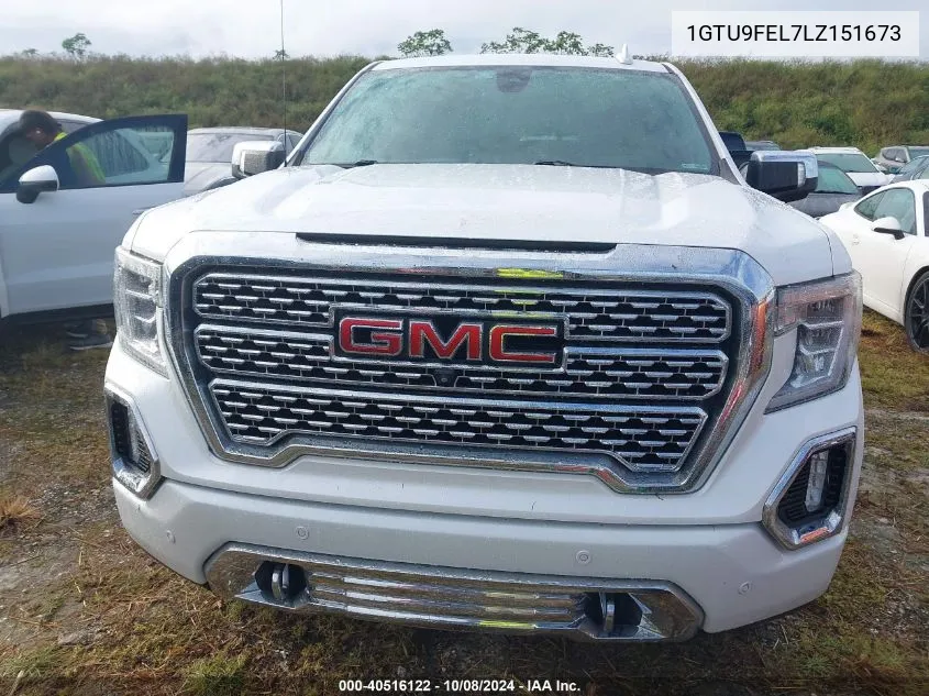 2020 GMC Sierra 1500 4Wd Short Box Denali VIN: 1GTU9FEL7LZ151673 Lot: 40516122