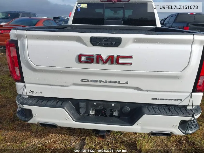 2020 GMC Sierra 1500 4Wd Short Box Denali VIN: 1GTU9FEL7LZ151673 Lot: 40516122