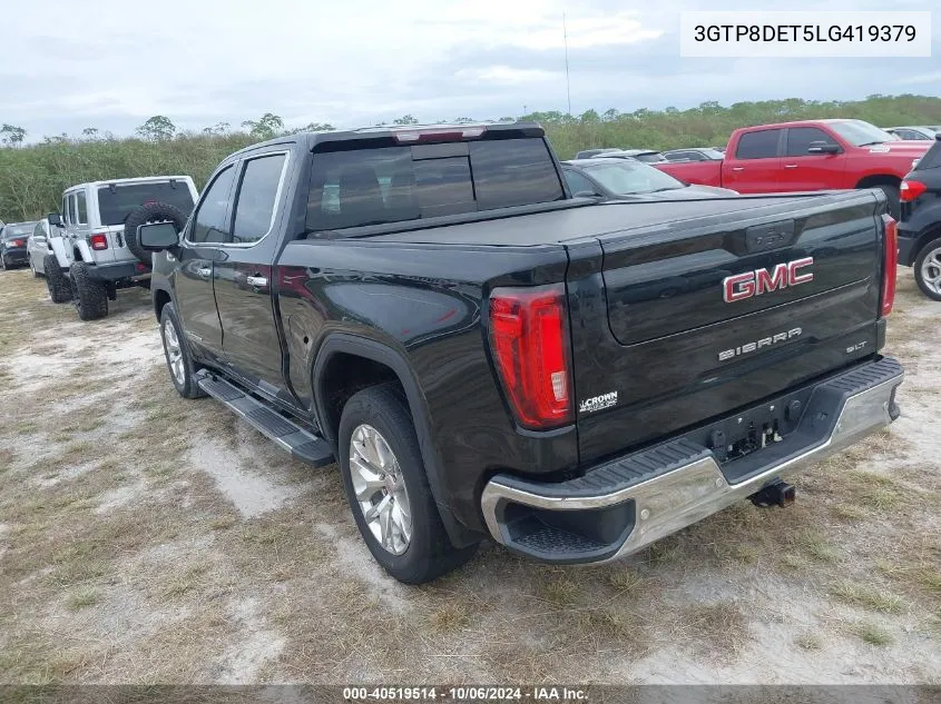 2020 GMC Sierra 1500 2Wd Short Box Slt VIN: 3GTP8DET5LG419379 Lot: 40519514