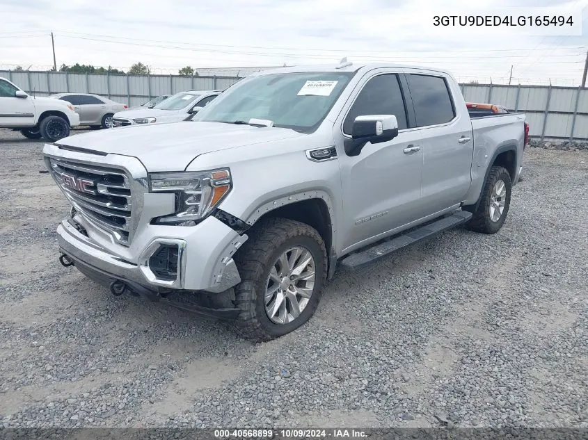 2020 GMC Sierra 1500 4Wd Short Box Slt VIN: 3GTU9DED4LG165494 Lot: 40568899