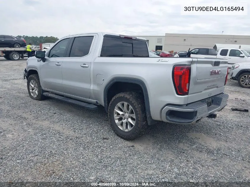 2020 GMC Sierra 1500 4Wd Short Box Slt VIN: 3GTU9DED4LG165494 Lot: 40568899