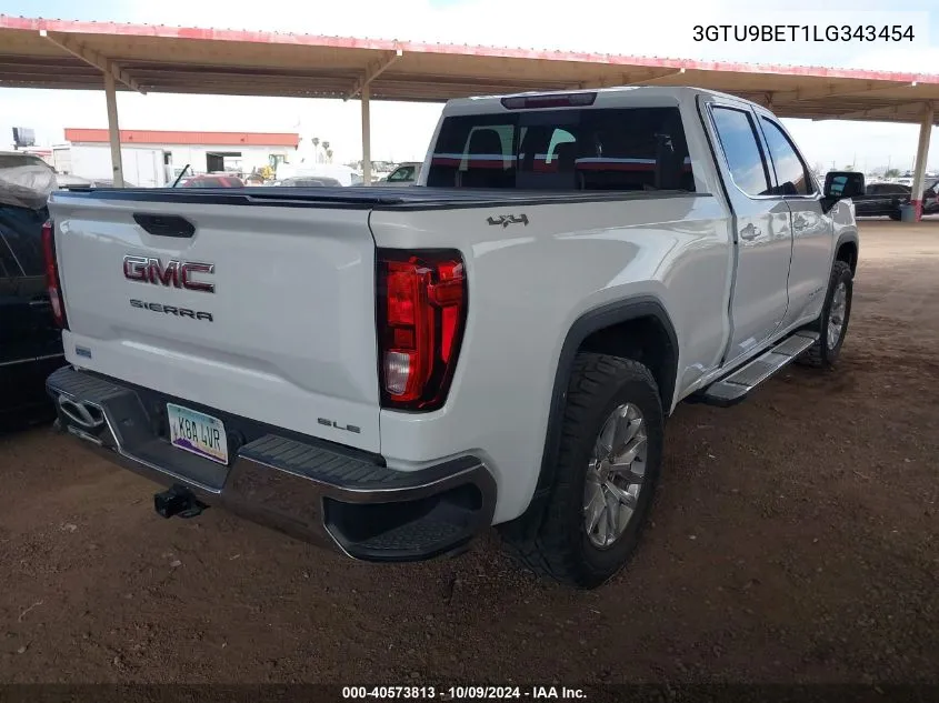 2020 GMC Sierra 1500 4Wd Standard Box Sle VIN: 3GTU9BET1LG343454 Lot: 40573813