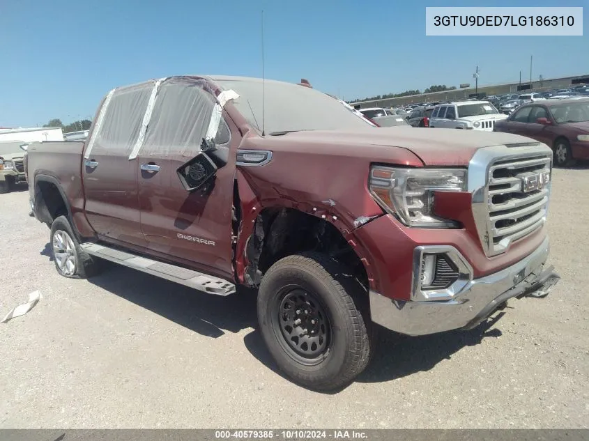 2020 GMC Sierra 1500 4Wd Short Box Slt VIN: 3GTU9DED7LG186310 Lot: 40579385