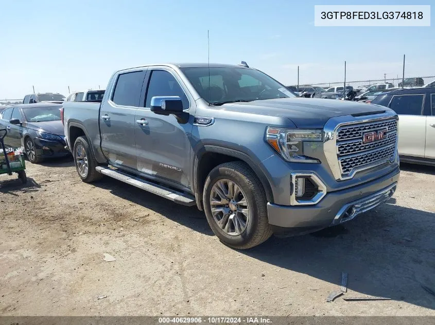 2020 GMC Sierra 1500 2Wd Short Box Denali VIN: 3GTP8FED3LG374818 Lot: 40629906