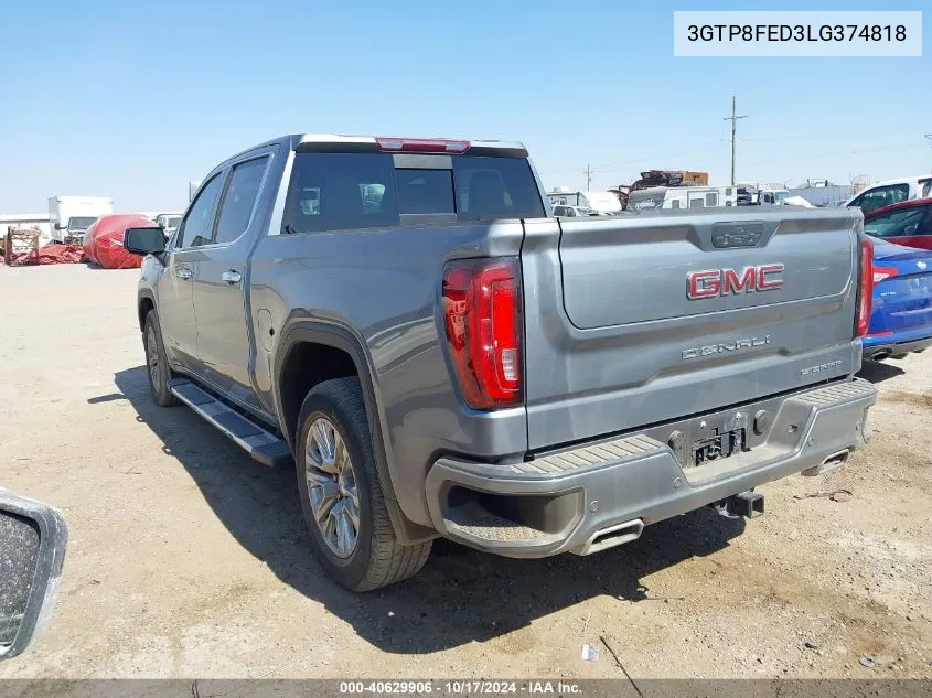 2020 GMC Sierra 1500 2Wd Short Box Denali VIN: 3GTP8FED3LG374818 Lot: 40629906