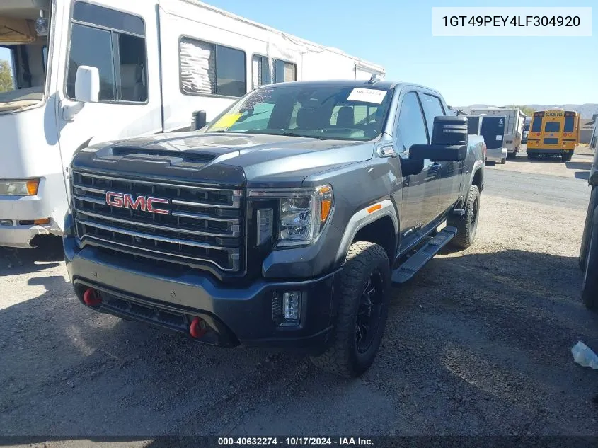 2020 GMC Sierra 2500Hd 4Wd Standard Bed At4 VIN: 1GT49PEY4LF304920 Lot: 40632274