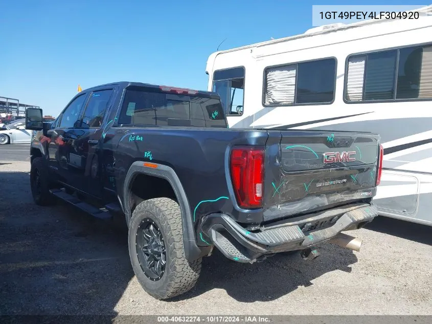 2020 GMC Sierra 2500Hd 4Wd Standard Bed At4 VIN: 1GT49PEY4LF304920 Lot: 40632274