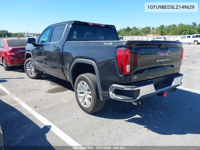 2020 GMC Sierra 1500 4Wd Short Box Sle VIN: 1GTU9BED3LZ149629 Lot: 40647502