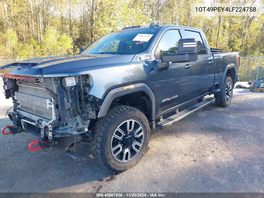 2020 GMC Sierra 2500Hd 4Wd Standard Bed At4 VIN: 1GT49PEY4LF224758 Lot: 40867836