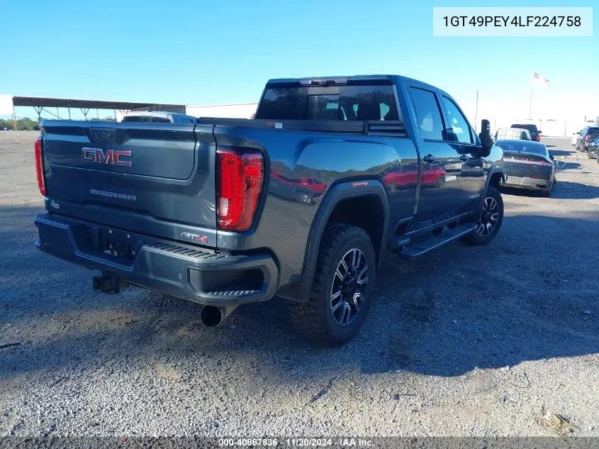 2020 GMC Sierra 2500Hd 4Wd Standard Bed At4 VIN: 1GT49PEY4LF224758 Lot: 40867836