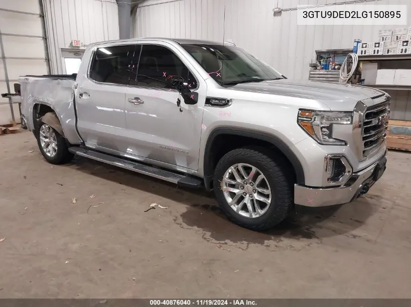 2020 GMC Sierra 1500 4Wd Short Box Slt VIN: 3GTU9DED2LG150895 Lot: 40876040