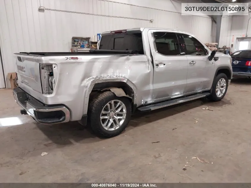 2020 GMC Sierra 1500 4Wd Short Box Slt VIN: 3GTU9DED2LG150895 Lot: 40876040