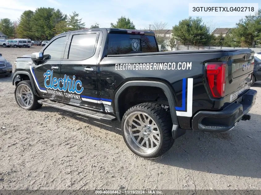 2020 GMC Sierra 1500 4Wd Short Box Denali VIN: 3GTU9FETXLG402718 Lot: 40888467