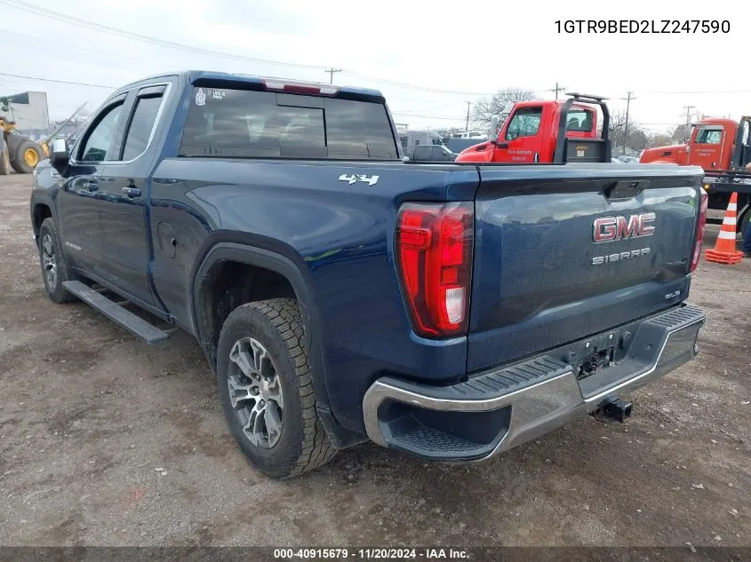 2020 GMC Sierra 1500 4Wd Standard Box Sle VIN: 1GTR9BED2LZ247590 Lot: 40915679