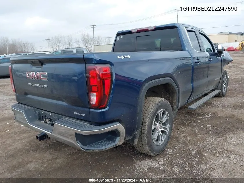 2020 GMC Sierra 1500 4Wd Standard Box Sle VIN: 1GTR9BED2LZ247590 Lot: 40915679