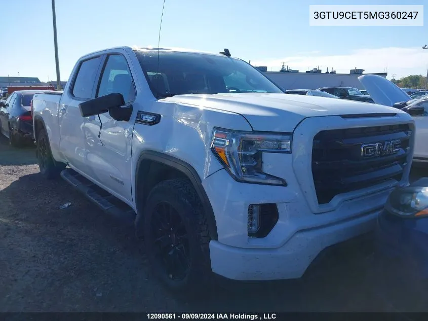 2021 GMC Sierra 1500 VIN: 3GTU9CET5MG360247 Lot: 12090561