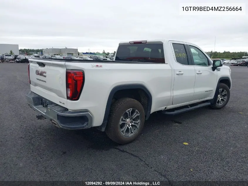 2021 GMC Sierra 1500 VIN: 1GTR9BED4MZ256664 Lot: 12094292