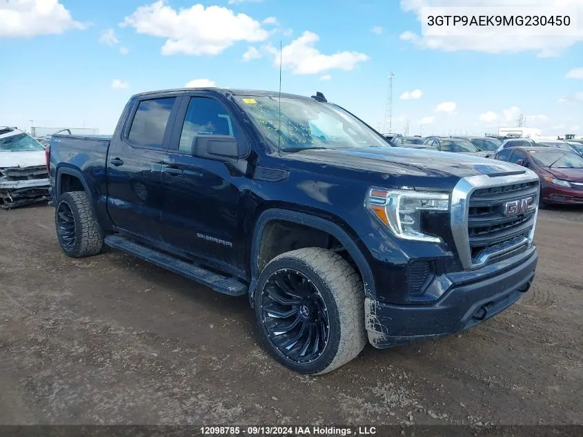 2021 GMC Sierra K1500 VIN: 3GTP9AEK9MG230450 Lot: 12098785