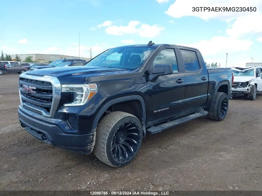 2021 GMC Sierra K1500 VIN: 3GTP9AEK9MG230450 Lot: 12098785