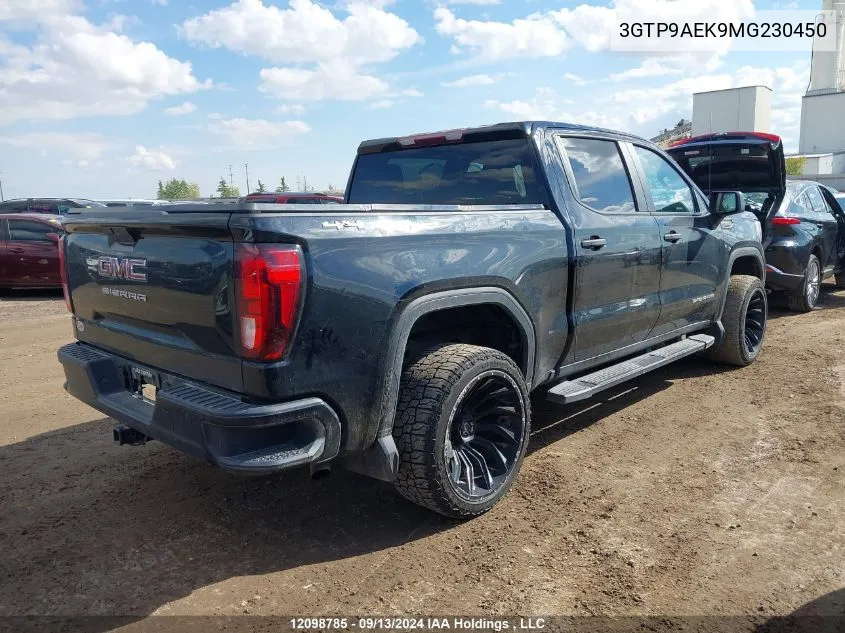 2021 GMC Sierra K1500 VIN: 3GTP9AEK9MG230450 Lot: 12098785