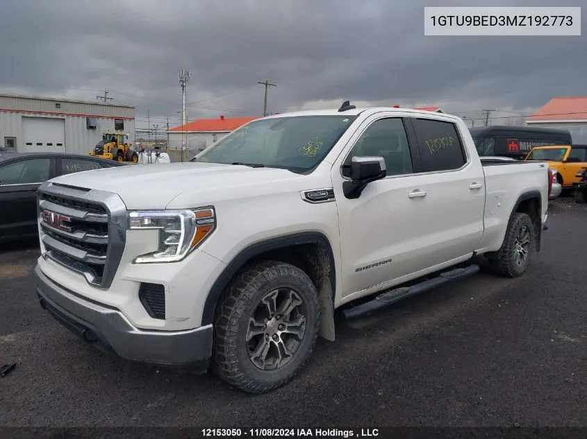 2021 GMC Sierra 1500 VIN: 1GTU9BED3MZ192773 Lot: 12153050