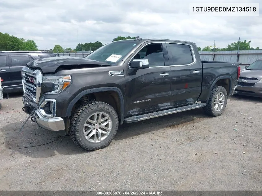 2021 GMC Sierra 1500 4Wd Short Box Slt VIN: 1GTU9DED0MZ134518 Lot: 39285876