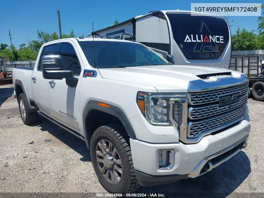 2021 GMC Sierra 2500Hd 4Wd Standard Bed Denali VIN: 1GT49REY5MF172408 Lot: 39584966