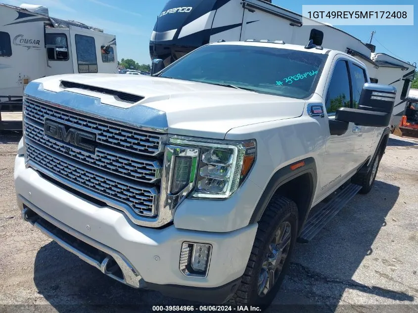 2021 GMC Sierra 2500Hd 4Wd Standard Bed Denali VIN: 1GT49REY5MF172408 Lot: 39584966