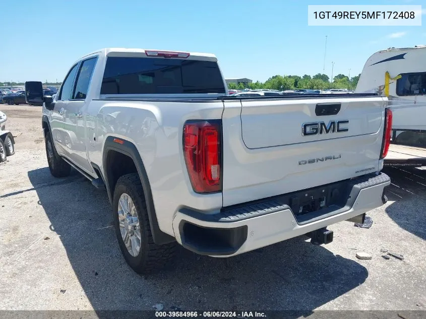 2021 GMC Sierra 2500Hd 4Wd Standard Bed Denali VIN: 1GT49REY5MF172408 Lot: 39584966