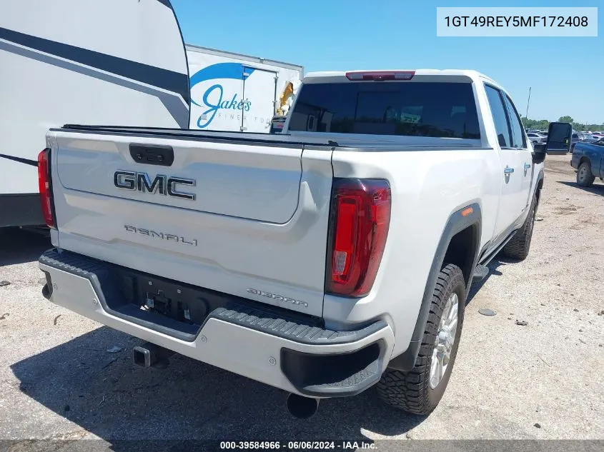 2021 GMC Sierra 2500Hd 4Wd Standard Bed Denali VIN: 1GT49REY5MF172408 Lot: 39584966