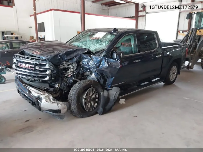 2021 GMC Sierra 1500 4Wd Short Box Slt VIN: 1GTU9DEL2MZ172579 Lot: 39715924