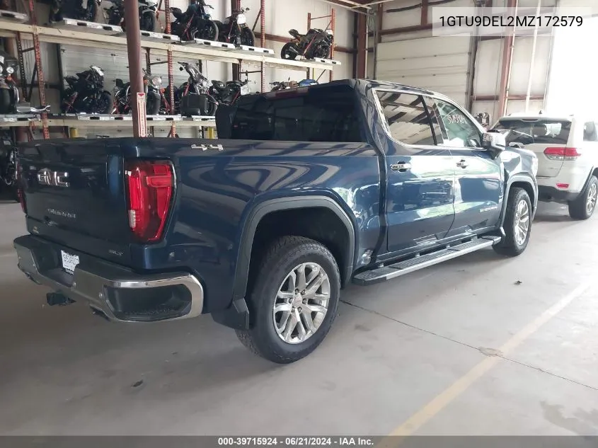 2021 GMC Sierra 1500 4Wd Short Box Slt VIN: 1GTU9DEL2MZ172579 Lot: 39715924