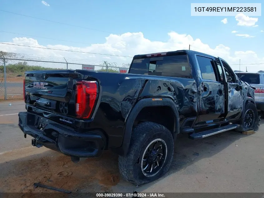 2021 GMC Sierra 2500Hd VIN: 1GT49REY1MF223581 Lot: 39829390