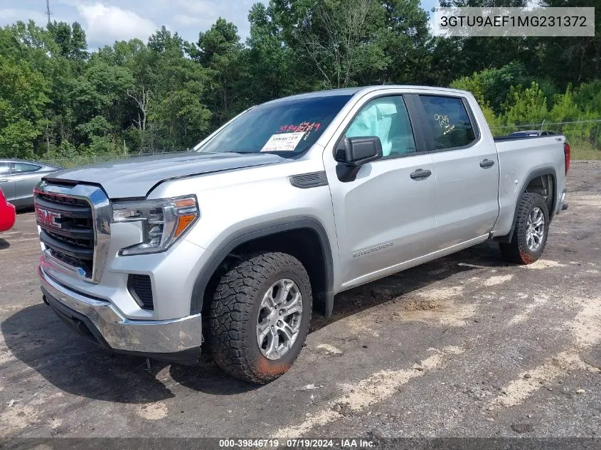 2021 GMC Sierra 1500 4Wd Short Box VIN: 3GTU9AEF1MG231372 Lot: 39846719