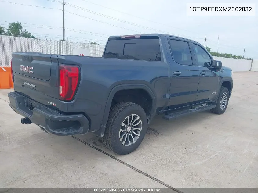 2021 GMC Sierra 1500 4Wd Short Box At4 VIN: 1GTP9EEDXMZ302832 Lot: 39868565