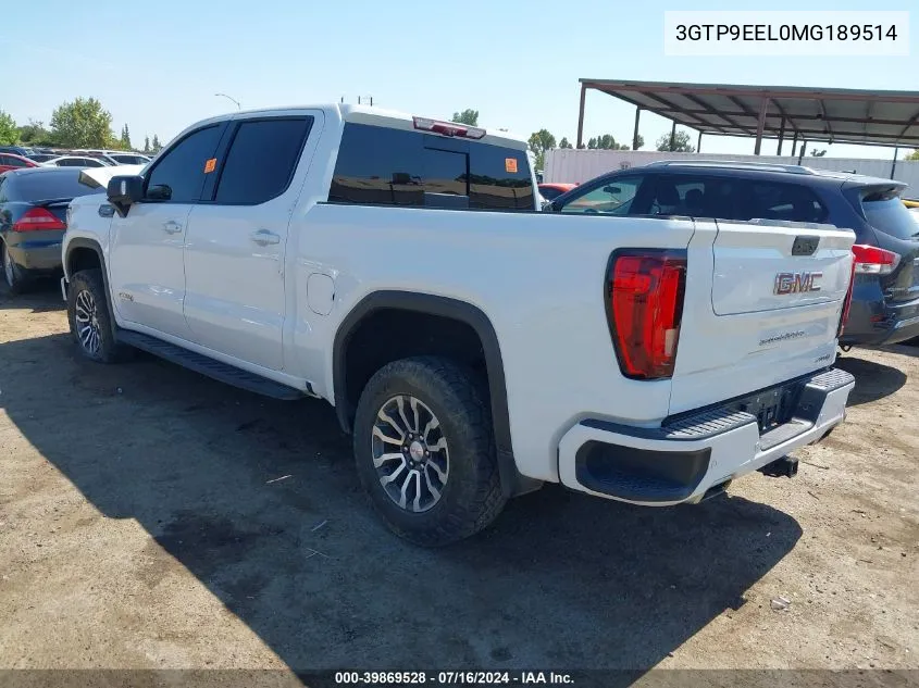 2021 GMC Sierra 1500 4Wd Short Box At4 VIN: 3GTP9EEL0MG189514 Lot: 39869528