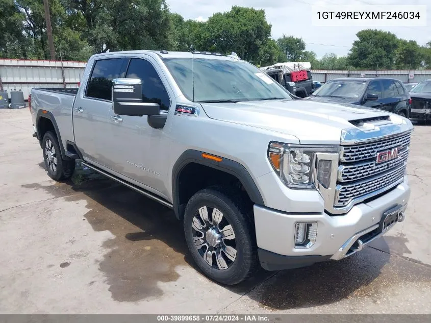 2021 GMC Sierra 2500Hd VIN: 1GT49REYXMF246034 Lot: 39899658