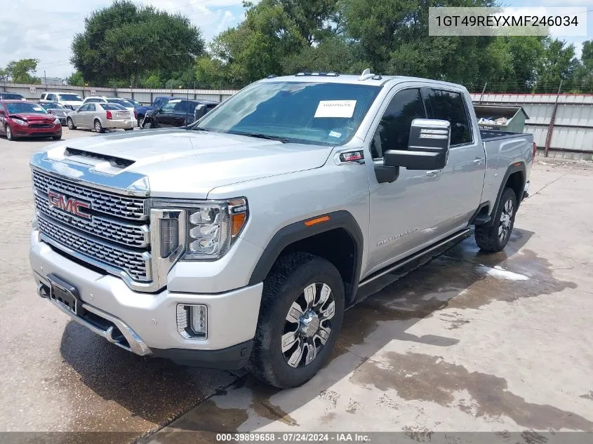 2021 GMC Sierra 2500Hd VIN: 1GT49REYXMF246034 Lot: 39899658