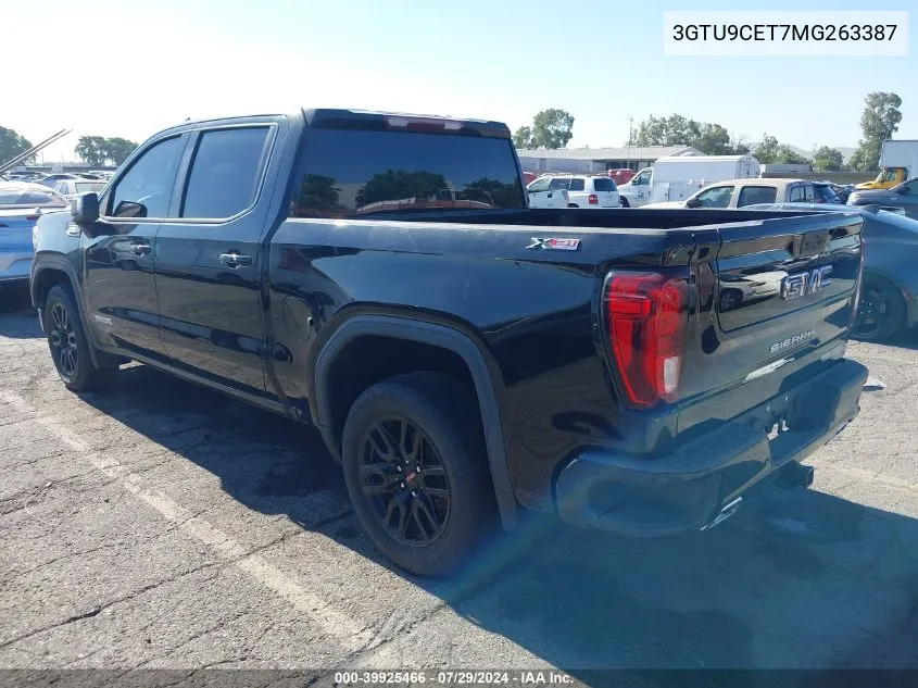 2021 GMC Sierra 1500 4Wd Short Box Elevation VIN: 3GTU9CET7MG263387 Lot: 39925466