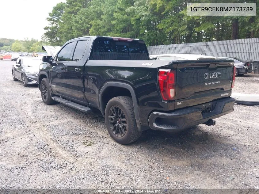 2021 GMC Sierra 1500 4Wd Double Cab Standard Box Elevation VIN: 1GTR9CEK8MZ173789 Lot: 40075049