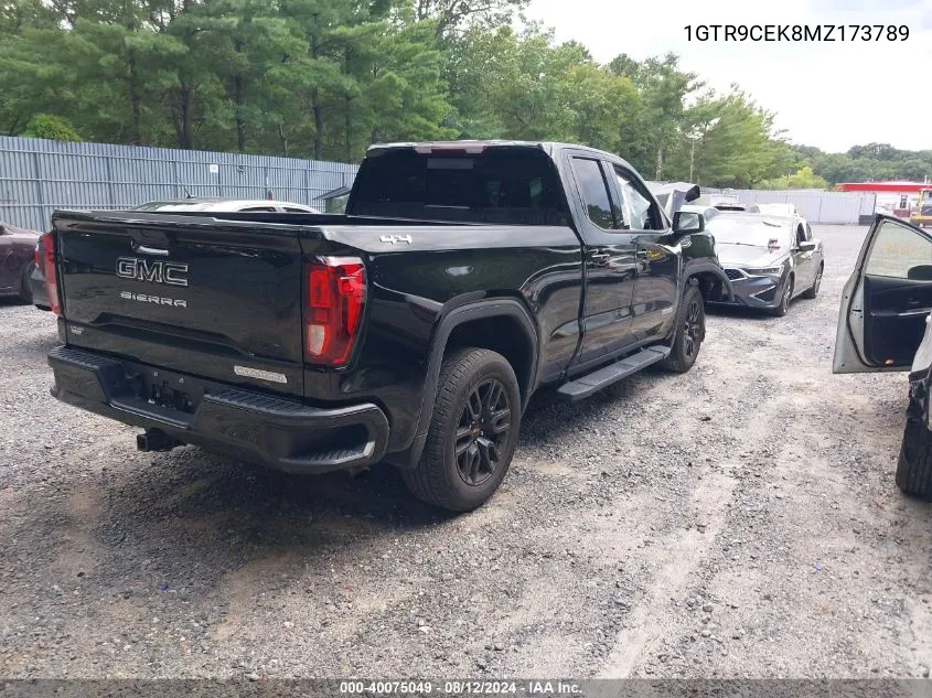 2021 GMC Sierra 1500 4Wd Double Cab Standard Box Elevation VIN: 1GTR9CEK8MZ173789 Lot: 40075049