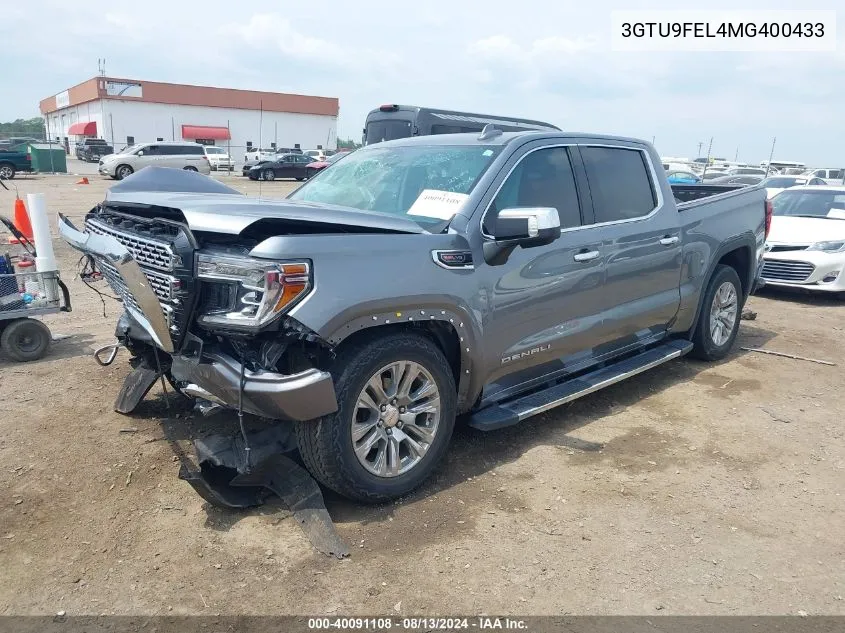 2021 GMC Sierra K1500 Denali VIN: 3GTU9FEL4MG400433 Lot: 40091108