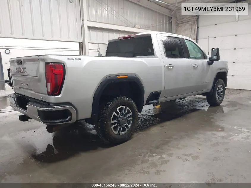 2021 GMC Sierra 2500Hd 4Wd Standard Bed Sle VIN: 1GT49MEY8MF231969 Lot: 40156245