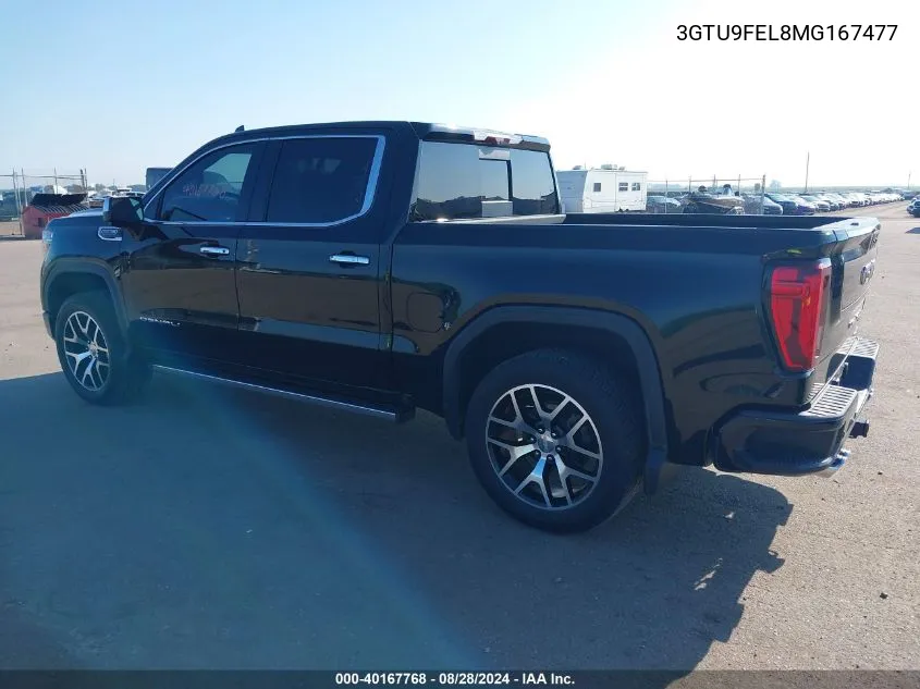 2021 GMC Sierra 1500 VIN: 3GTU9FEL8MG167477 Lot: 40167768